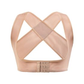 Invisible Body Shaper Corset Women Chest Posture Corrector Belt Back Shoulder Support Brace Posture Correction for Health Care (Color: Beige, size: L)